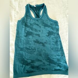 Athleta Teal Patterned Racerback Tank